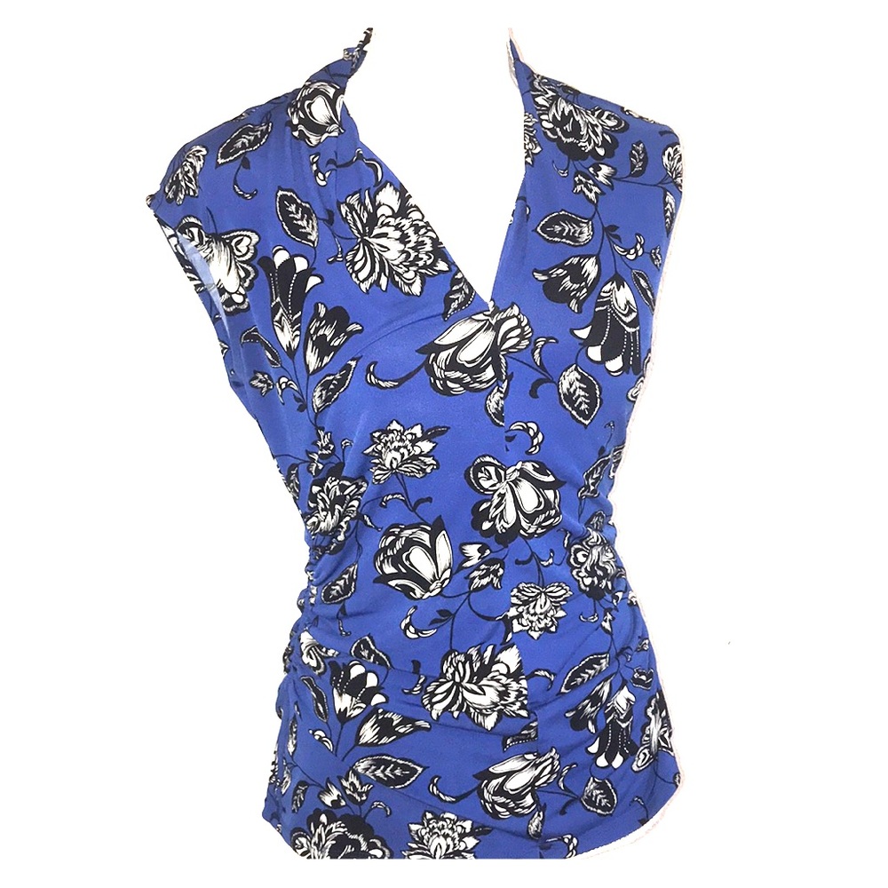 Blue floral blouse